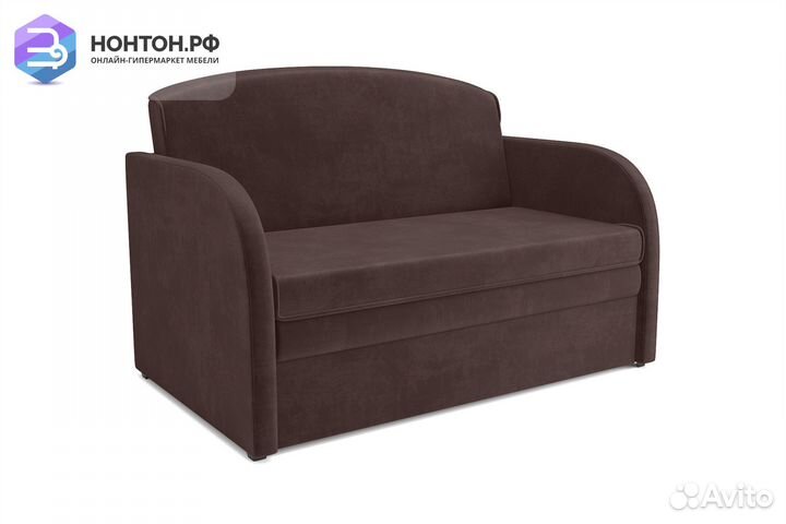 Диван выкатной Малютка велюр коричневый