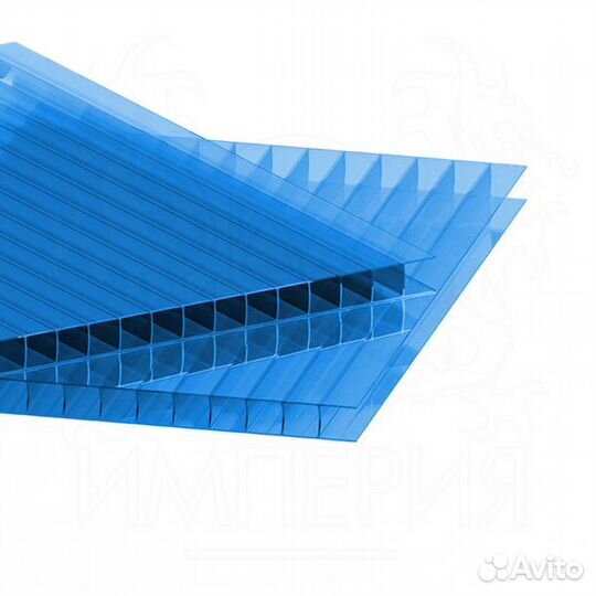Сотовый поликарбонат Синий 10 мм