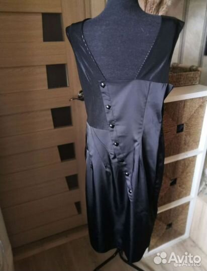 Чёрное платье сарафан 48