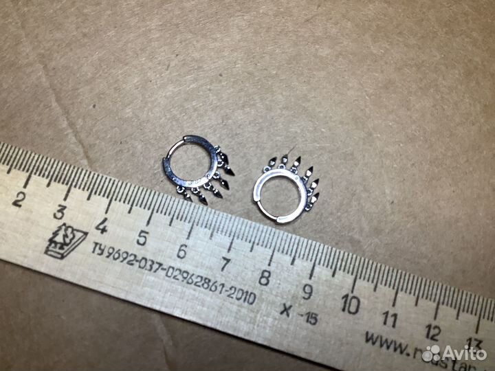 Серьги-кольца,серебро 925 проб