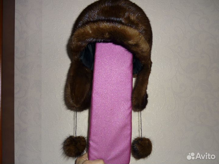 Шапка норкрвая женская