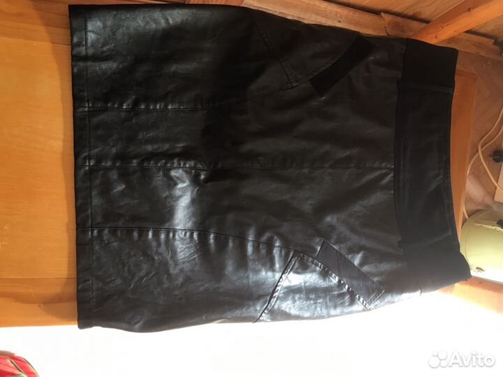Кожаная юбка натуральная разер46