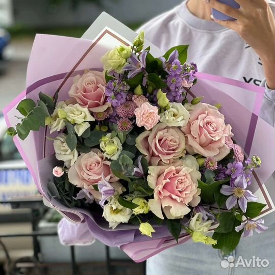 Цветы розы букет