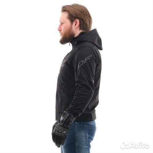 Мототолстовка DF Urban Black размер S с защитой