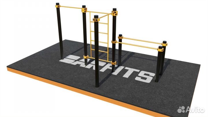 Два турника, брусья, шведская стенка свс-29 76мм