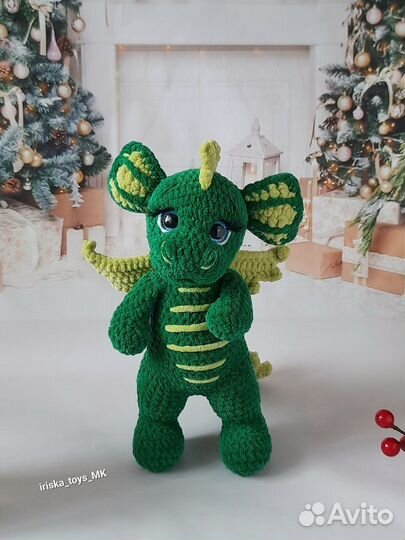 Вязаный дракон мягкая игрушка ручной работы