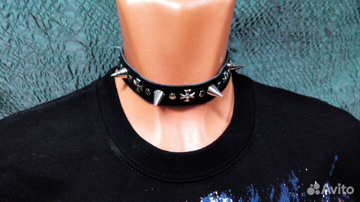 Ошейник кожаный, кулон, подвеска