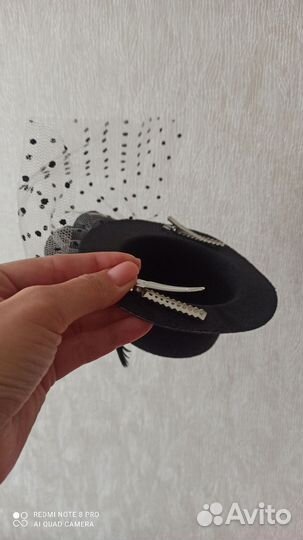 Шляпка заколка с вуалью