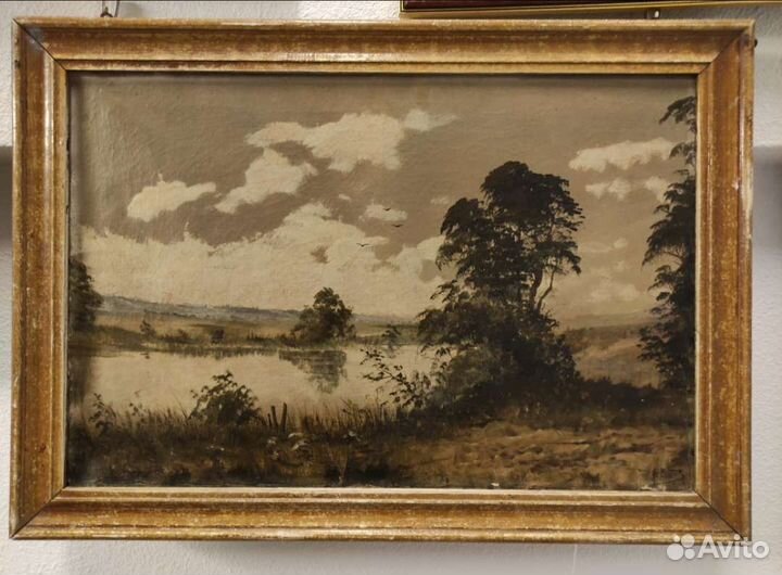 Старая картина, живопись, пейзаж