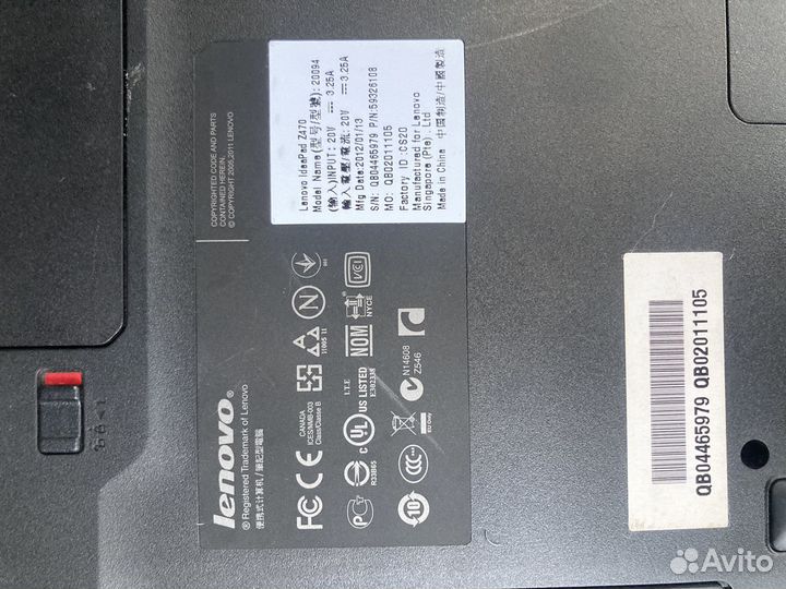 Ноутбук lenovo z470