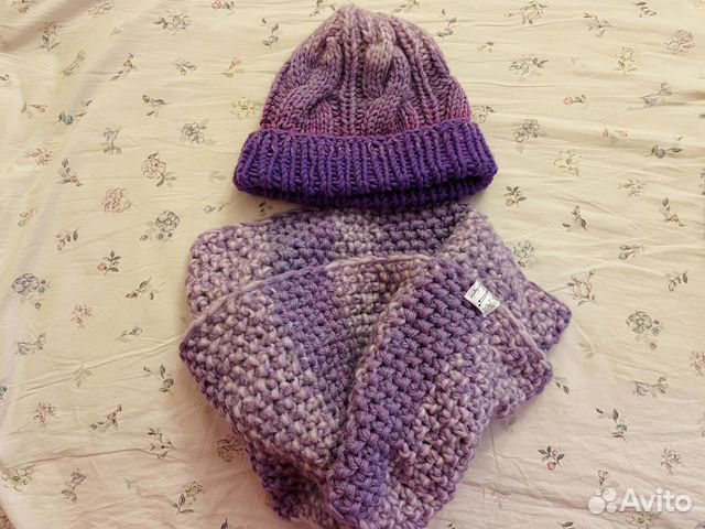 Шапка и снуд ручной работы женский