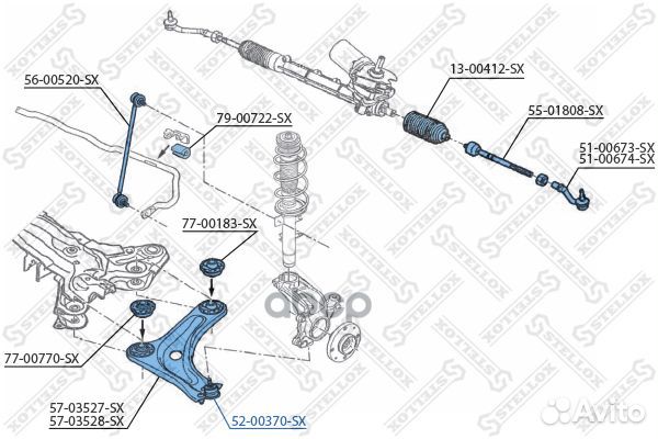 52-00370-SX опора шаровая нижняя к-кт Citroen