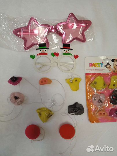 Нос Клоуна Кота Ежа Свинки Медведя Очки