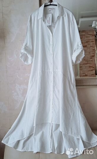Платье рубашка лен