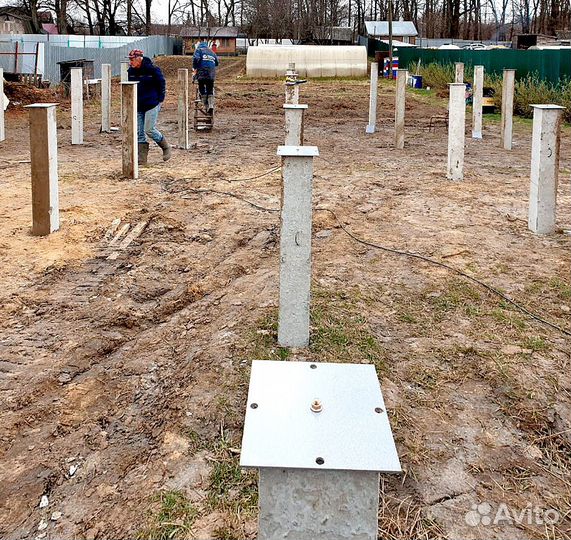 Забивка свай Большое Козино. Забивной фундамент