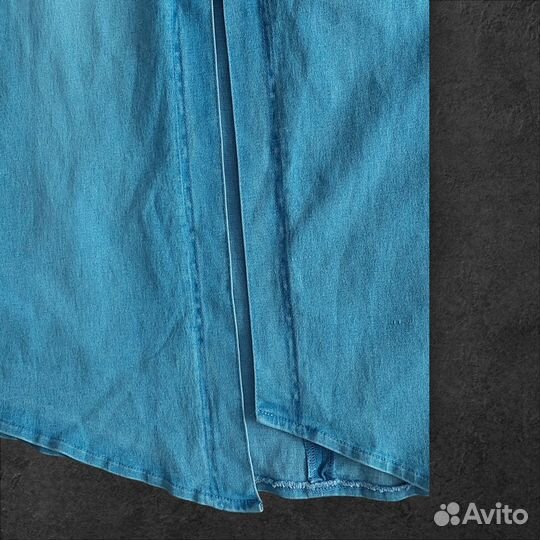 Джинсовая юбка длинная винтаж 50-52