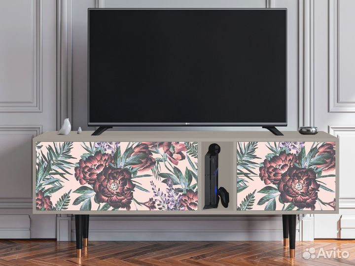 Тв-тумба T1 - Сатин - Peach Peonies