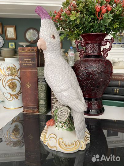 Антикварная статуэтка фарфор попугай Нимфенбург
