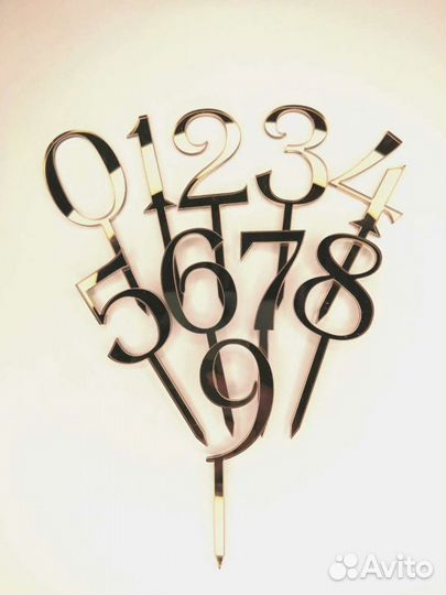 Топперы золотой акрил на заказ