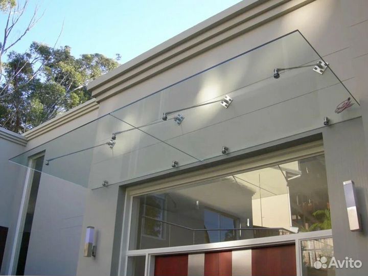 Стеклянные Козырьки на вантах