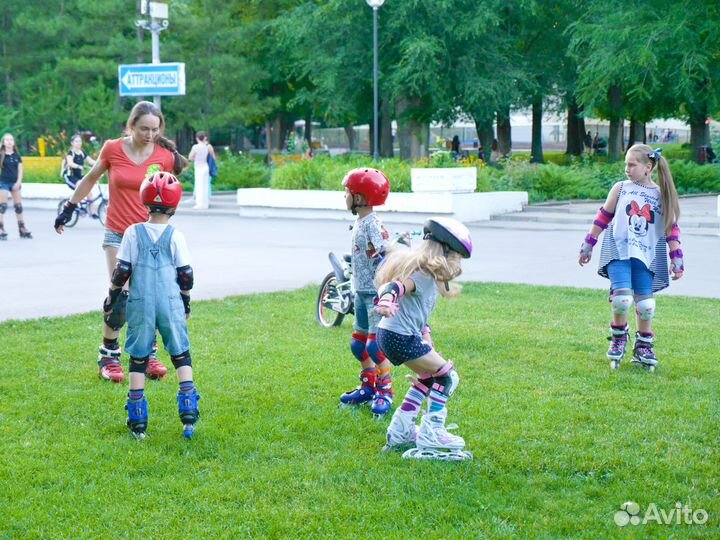 Школа катания. Инструктор. Тренер. Ролики. Скейт