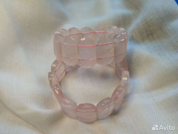 Браслет розовый кварц