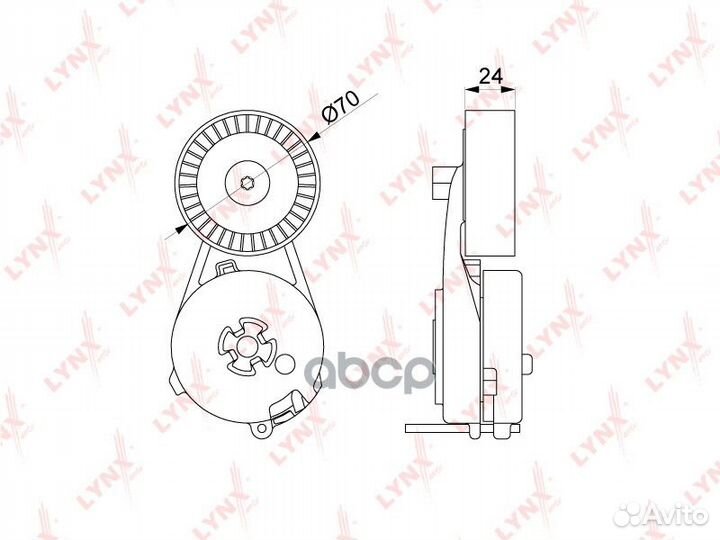Натяжитель поликлинового ремня LCV PT3214 lynxauto