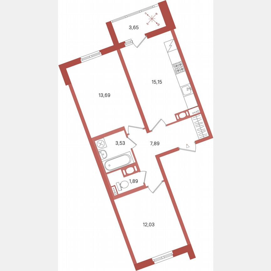 2-к. квартира, 56 м², 11/11 эт.