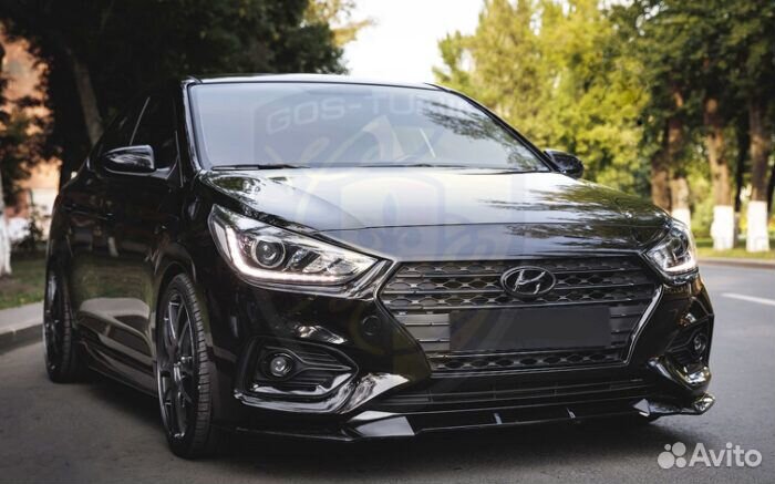 Передняя накладка Элерон на Hyundai Solaris 2