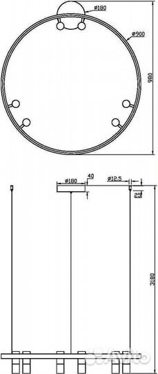 Подвесная люстра Maytoni Halo MOD102PL-L42BK