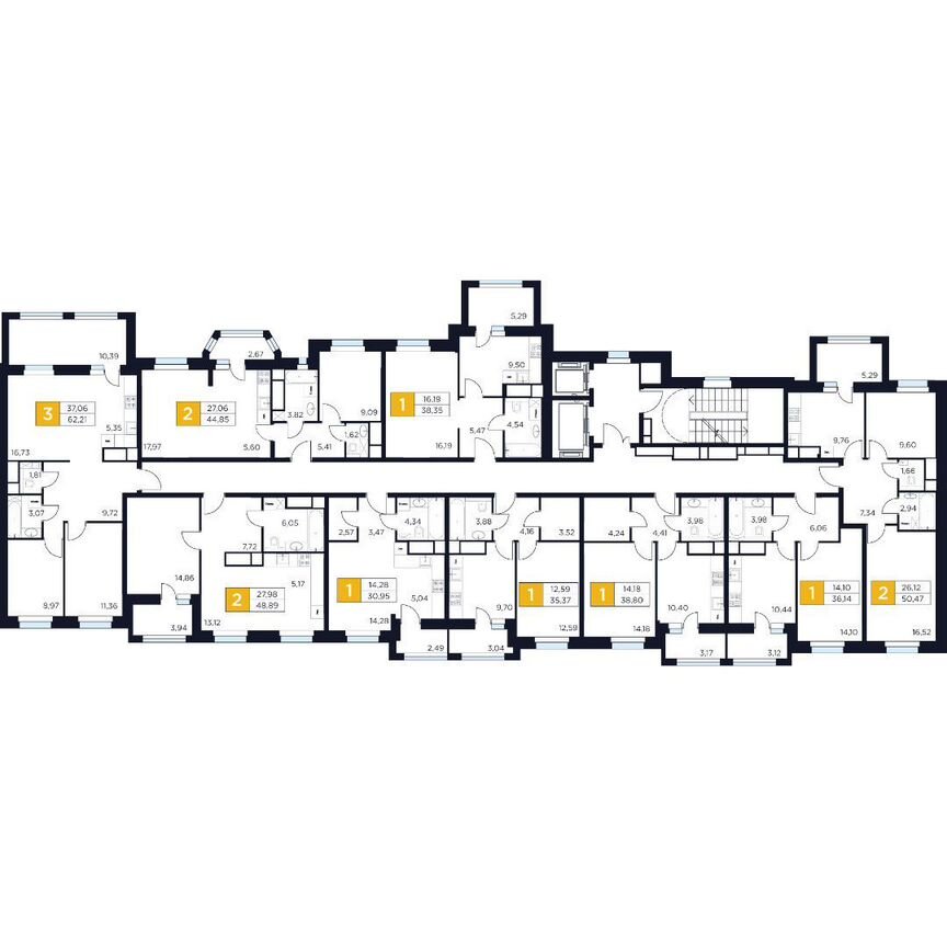 2-к. квартира, 44,9 м², 10/15 эт.