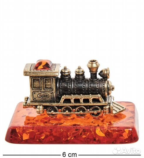 Фигурка Паровоз (латунь, янтарь) A2104977