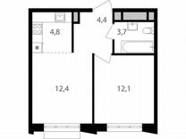 2-к. квартира, 37,4 м², 8/15 эт.