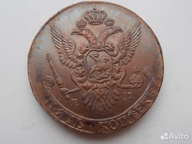 5 копеек 1787 ем (Швед) копия из Натуральной Меди