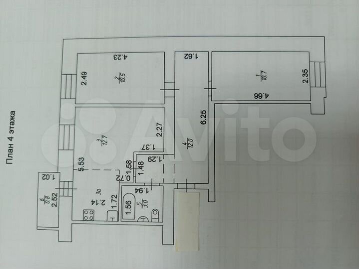 3-к. квартира, 54 м², 4/9 эт.