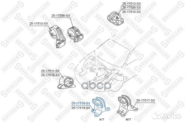 25-17510-SX подушка двигателя левая Mitsubishi