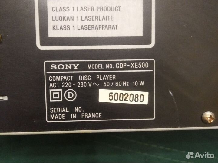 Cd проигрыватель sony cdp xe500