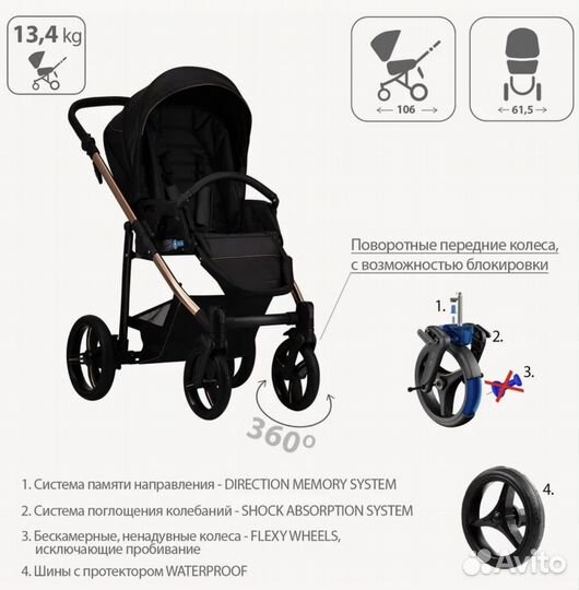 Прогулочная коляска Bebetto Nico estilo PRO 02 MIE