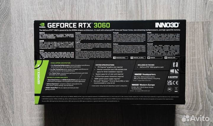 Inno3D GeForce RTX 3060 twin X2 8GB новая