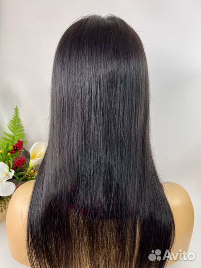 Накладка из натуральных волос черная 55 см