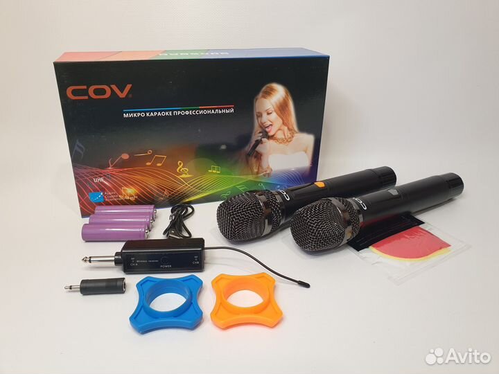 Беспроводная караоке система 2 микрофона