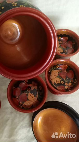 Набор посуда хохлома ложки горшок