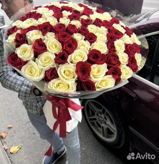 Цветы Розы 101 букет с доставкой