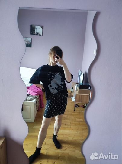 Юбка punk с черепами h&m