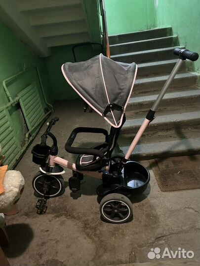 Велосипед трехколесный с тентом Розовый