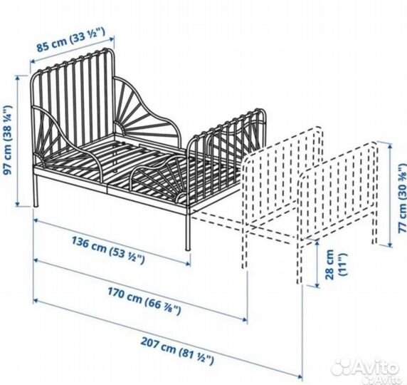 Растущая кровать IKEA minnen