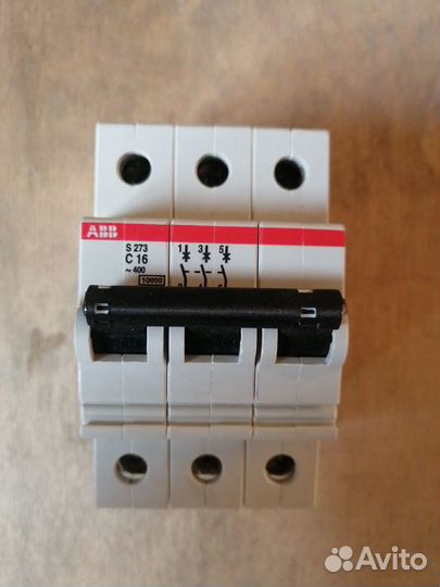 Автоматический выключатель 3-полюсный 16А ABB