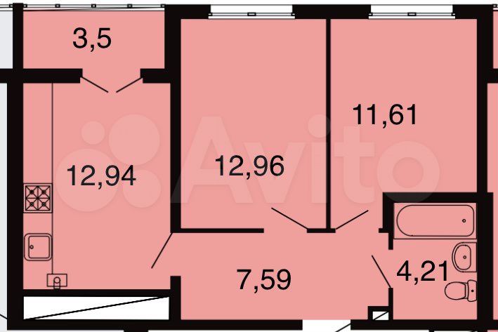2-к. квартира, 52,8 м², 2/8 эт.