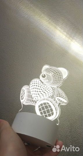 3D ночник мишка