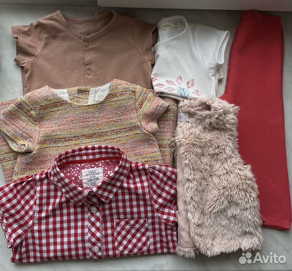 Пакет 6 вещей для девочки 80 86 zara hm tom tailor